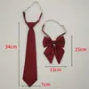 Colchones raíz de pluma traje color sólido corbata de moño roja cuello de mujer flor estilo universitario japonés corbata de moño jk traje de marinero moda