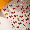 Cyansea Transfronterizo Popular Dibujo Animado Rojo Dorado Brillo Personaje de la Fortuna Pony Fiesta Festiva Pegatinas para Uñas DIY