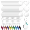 Llavero Transparente Acrílico Transfronterizo Colgante Decorativo Creativo Hecho a Mano Accesorios de Llavero en Forma de Corazón en Blanco