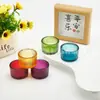 Portavelas Verticales Rayados de Colores, Portavelas Más Vendidos Transfronterizos, Vasos de Aromaterapia de Vidrio Más Vendidos en Amazon, Botellas de Aromaterapia en Stock
