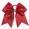 Cuerda para el pelo de lazo de goma para niños europeos y americanos, color sólido, rosa brillante con diamantes, lazo de cola de golondrina, banda para el pelo, 6 colores