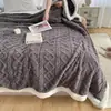 Manta de Tafetá e Lã de Cordeiro para Outono e Inverno, Manta Grossa de Fleece Coral Dupla Face, Manta para Soneca, Manta para Intervalo do Almoço