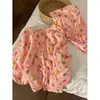 Pijama Doce e Colorido com Rosto Sorridente de Manga Longa para Meninas, Novo Estilo Primavera e Outono 2025, Conjunto Fofo e Confortável de Calça Longa para Casa