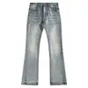 Marca tendência transfronteiriça estilo americano, cool e estiloso, jeans casual masculino vintage lavado de perna reta solta de alta qualidade para primavera-verão