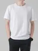 Camiseta de Manga Corta para Hombre, Nuevo Estilo de Verano, Cuello Redondo, Holgada, Versátil, Delgada, a la Moda, Tendencia, Top Negro de Media Manga