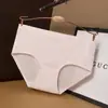 Ropa Interior de Seda de Hielo Sin Costuras para Mujer Algodón Puro Antibacterial en la Entrepierna Cintura Media Niñas Nuevo Simple Color Puro Tallas Grandes Bragas para Mujer