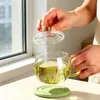 Taza de Vidrio con Asa y Tapa, Engrosada, Resistente a Altas Temperaturas, Taza de Vidrio de Borosilicato Alto, Taza de Té para Oficina y Hogar, Suministro para Regalos, Vaso para Jugos