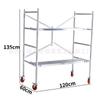 Estantería Plegable para Decoración de Interiores al por Mayor con Soporte Inclinado y Ruedas Giratorias con Freno Universal Plataforma Ampliada y Ensanchada Andamio