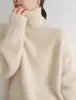 Suéter de estilo europeo 2025 otoño e invierno nuevo cuello alto holgado versátil tejido pullover estilo perezoso para usar por dentro y por fuera como capa base