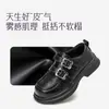 Zapatos de Princesa para Niña de Cuero Genuino 2026 Primavera/Otoño Nuevos Zapatos de Cuero para Niños Mocasines Negros Estilo Británico Zapatos de Performance Mocasines