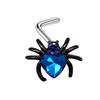 Getta europeo y americano transfronterizo araña nariz clavo anillo de nariz con forma de corazón clavo para la nariz adornos para la nariz clavo para la nariz de acero inoxidable joyería para piercing corporal