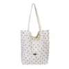 Bolso de Mano Informal de Lunares 2026 Nuevo Estilo Bolso de Mano para Viajes y Commuting Lona de Hombro Único Estilo Coreano Gran Capacidad