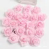 Flores de Espuma de 7 cm, Guirnalda de Luces de Flores Artificiales Rosas, Cabezas de Flor de Rosa de Eva Perforadas, Decoración de Caja de Dulces para Bodas, Flores Artificiales al por Mayor