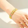 Pulseira Feminina Luxuosa com Artesanato de Esmalte Vintage, Design Vazado de Flor de Peônia, Pulseira Aberta, Anel Colorido de Alto Padrão Atacado