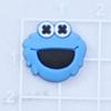 Rua Sésamo desenho animado sorriso PVC cola macia DIY acessórios de decoração interior de carro acessório de cabeça laço letra capa de telefone