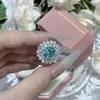 Yuntong Joias Atacado Moda Retrô Europeia e Americana Anel de Diamante com Gema Colorida Paraíba Cultivada em Formato de Ovo para Meninas