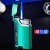 Encendedor inflable de metal con llama azul nueva, encendido electrónico a prueba de viento, personalidad de alta gama y moda para novio