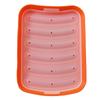 Molde de silicone para salsicha, caixa de salsicha de milho para comida de bebê com tampa para assar salsicha de presunto cozido no vapor em estoque no atacado