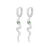 Plata de Ley 925 Año de la Serpiente Moda Aretes de Serpiente con Diamantes Completos para Mujer Personalidad Sentido del Diseño Simple Pequeños Accesorios de Hebilla para la Oreja Aretes