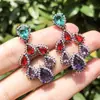 Pendientes transfronterizos para mujer estilo sudamericano pendientes de circonita gota de lluvia pendientes de diamante de temperamento simple venta directa de fábrica