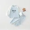 Conjunto de Dos Piezas Bebé Elefantito y Tres Ositos Primavera/Verano Algodón Puro Sin Etiquetas Ropa de Bebé para Otoño Pantalones de Otoño Ropa para Casa