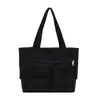 Bolsa feminina de veludo cotelê de grande capacidade, nova bolsa de ombro transversal simples estilo coreano, bolsa de mão de veludo cotelê para meninas