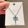 Collar Colgante Cruz Corazón de Zirconia para Mujer Diseño de Nicho Sentido del Temperamento Cadena para Clavícula Lujo Ligero Sensación de Alta Gama Joyería para el Cuello