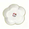 Zc1235 plato de frutas colorido con borde dorado, plato de frutas para sala de estar, plato de frutas para mesa de café transparente, de alta gama y lujoso, adecuado para mostradores de recepción y servir postres