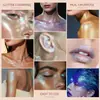 Iluminador de Ojos Cambia de Color Deslumbrante Transfronterizo, Gel con Purpurina para el Cuerpo, Maquillaje de Sirena, Polvo Fino, Maquillaje Facial Perlado, Iluminador