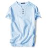 Camiseta japonesa de verão de manga curta masculina vintage de algodão e linho meia manga moderna camiseta masculina fina de manga curta popular na Internet mesmo estilo
