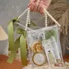 Bolsa de Dulces de Boda para Acompañantes de Novia, Dama de Honor, Cadena de Perlas Transparente de Celebridad de Internet, Bolsa de Regalo de PVC para Cumpleaños de Niñas