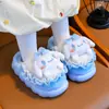 Nuevas pantuflas de algodón para niños de otoño e invierno para niños y niñas, pantuflas interiores lindas de dibujos animados para niñas, pantuflas de algodón para bebés