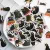 Caixa de Adesivos Gato Preto Gatinho Fofo Animal Desenho Animado Material DIY para Diário Adesivos de Decoração para Diário