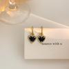 Pendientes Black Love, diseño de nicho, pendientes únicos y avanzados, pendientes retro, pendientes de mujer, nueva moda 2022
