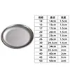 Prato de Churrasco de Aço Inoxidável Estilo Coreano Disco Prato para Comida Ocidental Prato de Sobremesa Fundo Plano Prato para Frutas Prato para Bolo Logo a Laser