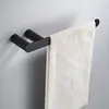 Suporte de Toalha de Aço Inoxidável Cabide de Banheiro Gancho para Roupas Gancho para Escova de Banheiro Preto Toalha de Banho Suporte para Papel Higiênico de Hotel Prateleira de Armazenamento Barra Única