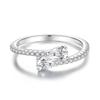 2022 Novo Design Original Prata de Lei S925 Anel Gota de Água Feminino Estilo Ins Simples de Alta Qualidade Anel de Diamante de Alto Carbono