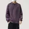 Sudadera de manga larga para hombre, nueva colección otoño/invierno 2026, cuello redondo, corte holgado, color liso, sudadera de algodón versátil, estilo moderno