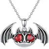 Collar Colgante Deviruchi Ojos Rojos Nuevo Transfronterizo Personalidad Europea y Americana Joyería Gótica Oscura de Terror para Halloween