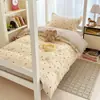 Conjunto Fresco de Tres Piezas de Algodón Puro con Estampado para Estudiantes, para Camas Individuales en Residencias Estudiantiles, Adecuado para Todas las Estaciones y Lavable a Máquina
