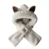 Chapéu Urso Fofo Chapéu Cachecol Luvas Quentes Femininos Chapéu Peça Única Inverno Fofo Veludo Plus Chapéu Protetor Quente