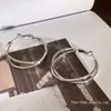 Brincos de Argola Lisos de Alta Qualidade Prata Zircônia Argolas Grandes 2025 Novo Estilo Quente Luxo Acessível Brincos de Argola Elegantes