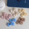 Pinza para el pelo coreana linda con lazo y malla lateral, pinza de cocodrilo de tela de color sólido, pasador, accesorio para el pelo, estilo nuevo