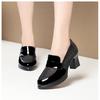 Zapatos de Malla Negra Transpirables de Tacón Alto para Mujer 2026 Verano y Otoño Calados de Cuero Genuino Suave Zapatos de Salón Tacón Medio Cuero Suave Suela Suave Tacón Grueso