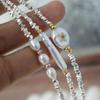 Estilo de Diseñador Chapado en Plata 925 Nuevo Estilo Chino Floral Perla de Agua Dulce Natural Fragmento de Plata Lujo Ligero Nicho Pulsera Color-Bloque para Mujer