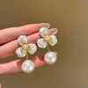 Nobreza Barroca~Brincos Florais de Pérola Vintage Francês de Alto Padrão Romântico com um Temperamento Suave para Mulheres