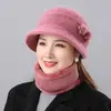 Sombreros para mujeres de mediana edad y ancianas, sombrero cálido de invierno para mamá, grueso con terciopelo, sombrero tipo cubo para personas mayores, abuela, sombrero de lana tejido para señora mayor