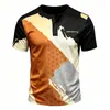 Camisa Henle Masculina com Estampa Xadrez Colorida 3D Moda Streetwear Hip-Hop Gola Henle Fashionável Manga Curta