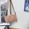 Bolsa Pequena de Lona Casual para Mulheres 2025 Novo Estilo de Hong Kong Ins Estudante Celular Troco Pequena Bolsa de Ombro Bolsa de Ombro para Compras