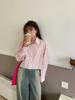 Camisa Simples Pequena de Manga Curta Longa Huangyi para Mulheres Primavera 2025 Estilo Coreano Casual Camisa Cardigã para Mulheres 141Ch156